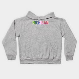 Michigan tie Dye State Letters Kids Hoodie